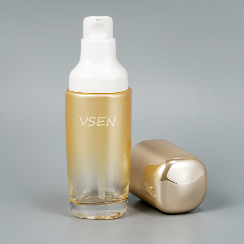 金色hth.com套装瓶子 四方hth.com乳液按压瓶子定(图2)